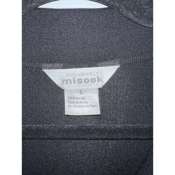 EXCLUSIVELY MISOOK Cardigan Sweater Black Acrylic 3 Button Sz L - Picture 7 of 11